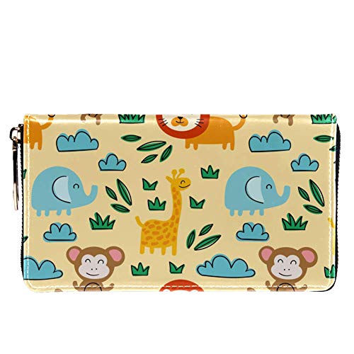 Monedero y Cartera con Cremallera para Mujer, diseño de Parque de Atracciones, Bolso de Viaje de Piel, Organizador de Tarjetas, Carteras Color 2 8.07x1x4.53 in
