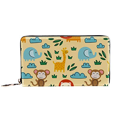 Monedero y Cartera con Cremallera para Mujer, diseño de Parque de Atracciones, Bolso de Viaje de Piel, Organizador de Tarjetas, Carteras Color 2 8.07x1x4.53 in