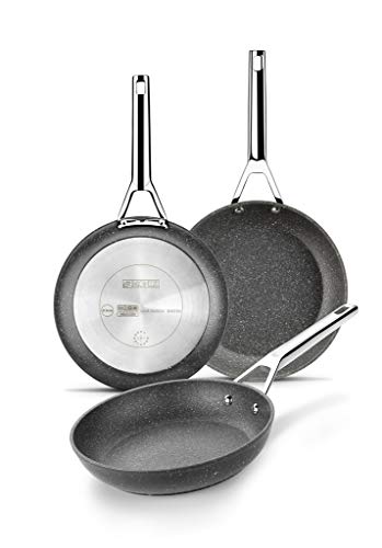 Monix Granite - Sartén 28 cm, aluminio forjado con antiadherente tipo piedra sin PFOA, aptas inducción