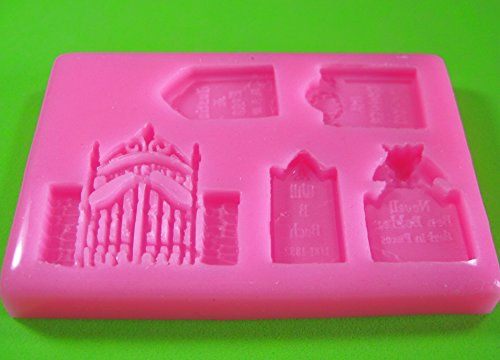 Monstruo Mash Cementerio Smash Halloween Molde de silicona para la torta de Decoración Pastel de Cupcake Toppers Glaseado Sugarcraft Tool por Fairie Blessings