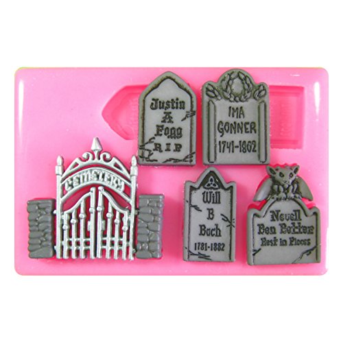 Monstruo Mash Cementerio Smash Halloween Molde de silicona para la torta de Decoración Pastel de Cupcake Toppers Glaseado Sugarcraft Tool por Fairie Blessings