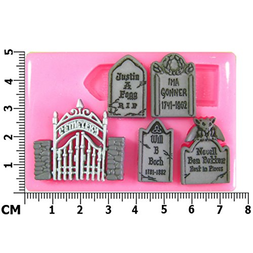 Monstruo Mash Cementerio Smash Halloween Molde de silicona para la torta de Decoración Pastel de Cupcake Toppers Glaseado Sugarcraft Tool por Fairie Blessings