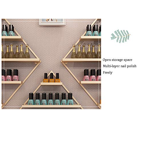 Montaje en La Pared Expositor de Esmalte de Uñas de Metal，Tienda de Uñas Expositor de Esmalte de Uñas Dorado de 5 Capas， Perfume de Aceites Esenciales/estante de Almacenamiento de Aceites Esenciales