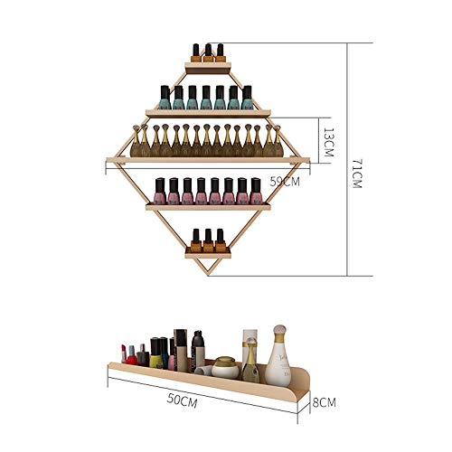 Montaje en La Pared Expositor de Esmalte de Uñas de Metal，Tienda de Uñas Expositor de Esmalte de Uñas Dorado de 5 Capas， Perfume de Aceites Esenciales/estante de Almacenamiento de Aceites Esenciales