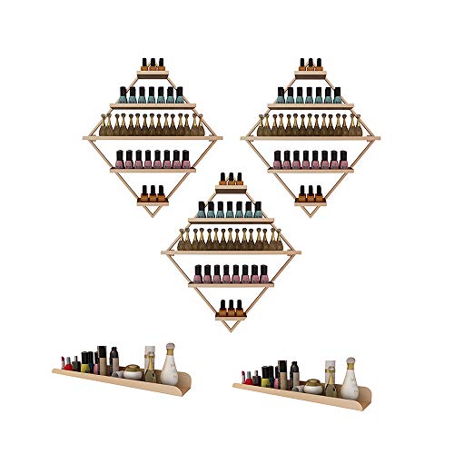 Montaje en La Pared Expositor de Esmalte de Uñas de Metal，Tienda de Uñas Expositor de Esmalte de Uñas Dorado de 5 Capas， Perfume de Aceites Esenciales/estante de Almacenamiento de Aceites Esenciales