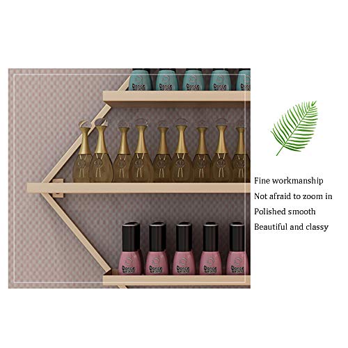 Montaje en La Pared Expositor de Esmalte de Uñas de Metal，Tienda de Uñas Expositor de Esmalte de Uñas Dorado de 5 Capas， Perfume de Aceites Esenciales/estante de Almacenamiento de Aceites Esenciales