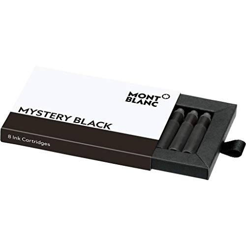 Montblanc 105191 Cartuchos de tinta de alta calidad Mystery Black – Lujosas recargas para pluma, 8 x paquete