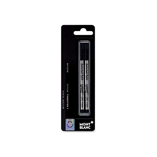 Montblanc - Rollerball Pen Refill, Med Pt, 2/PK, Black, Sold as 1 Package, MNB107877