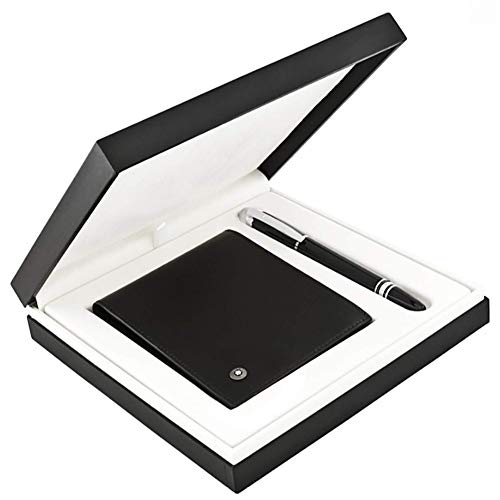 Montblanc Set con StarWalker Platinum Fineliner y Westside billetera 6cc, Negro - MB118906