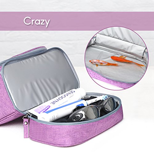 MonTrüe Neceser Impermeable para Hombres y Mujeres | Bolsa de Aseo Colgante de 7 litros | Bolsa de cosméticos de Viaje para artículos de Viaje Secos y mojados, púrpura