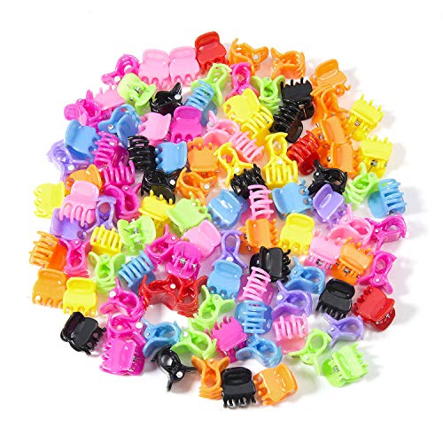 MOOKLIN - 100 Piezas Mini Clips de Pelo Niña Pinzas Pelo Bebe Garras de Pelo de Plástico para Chicas y Mujeres (Multicolor)