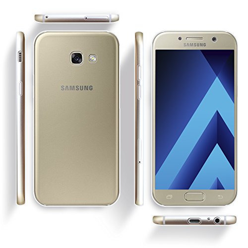Moozy Funda 360 Grados para Samsung A3 2017 Transparente Silicona - Full Body Case Carcasa Protectora Cuerpo Completo