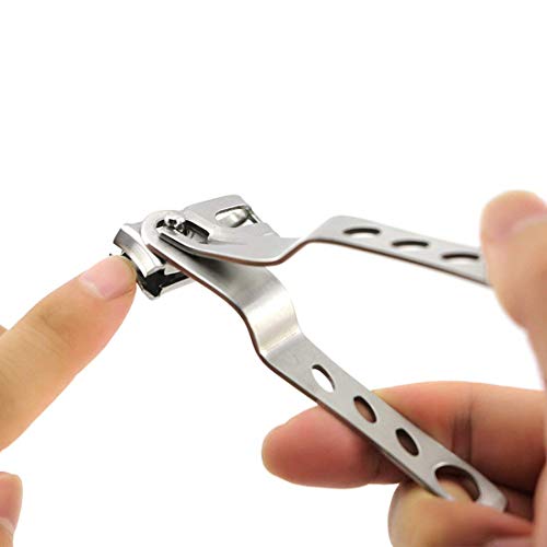 Morcare Uail Clippers con mango largo de cabeza giratoria de 360 grados, uñas de acero inoxidable y cortador de uñas para los pies 2pcs (2 PCS(Big+Small Size))