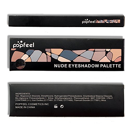 MORETIME Brillo cosmético para el maquillaje de sombra de ojos cosmética femenina de 12 colores paleta profesional de sombra de ojos mate, en polvo, pigmentos naturales, nude, ojos ahumados