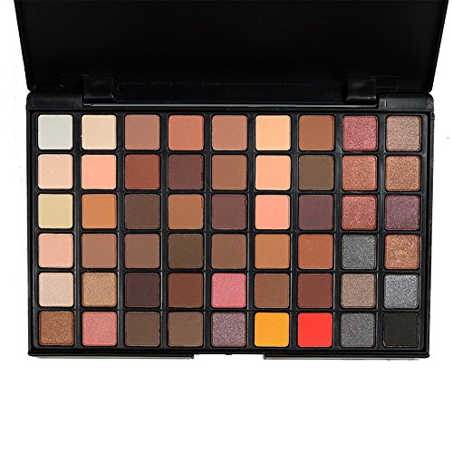 MORETIME-Paleta de sombra de ojos cosmética altamente pigmentado Mate Shimmer Crema de Maquillaje Paleta con Color Cálido y Frío 54 colores cosmético en polvo Natural Shimmer Matt Set
