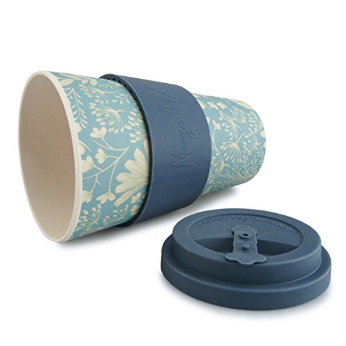 Morgenheld Vaso de bambu moderno | vaso para llevar | vaso para café con tapa de silicona de diseño moderno | capacidad total 400 ml