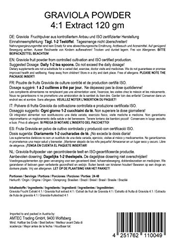 MoriVeda® - Graviola en polvo Extracto de 360g 4:1 polvo de fruta altamente concentrado, producto de calidad (1x120g)