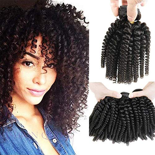 Morningsilkwig 1 Piezas Pelo Natural Extensiones Afro Kinky Curly Cabello Humano 100g/Pieza Remy Extensiones de Cabello Humano Hombre Remy Pelucas De Cabello Afro