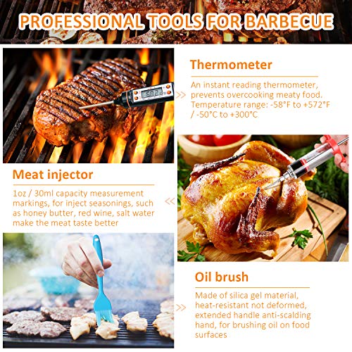 Morole Utensilios Barbacoa Accesorios Barbacoa 45 Piezas Set Barbacoa Acero Inoxidable Kit Barbacoa para Hombres Mujeres Camping Barbacoa