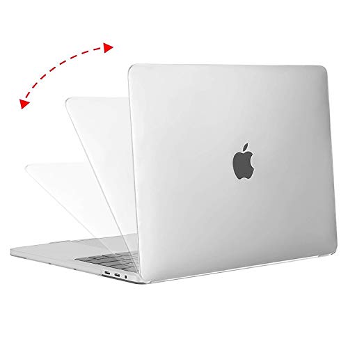 MOSISO Funda Dura Compatible con 2019 2018 2017 2016 MacBook Pro 13 USB-C A2159 A1989 A1706 A1708, Carcasa Plástico&Cubierta de Teclado de Color a Juego&Protector de Pantalla, Claro Heladas