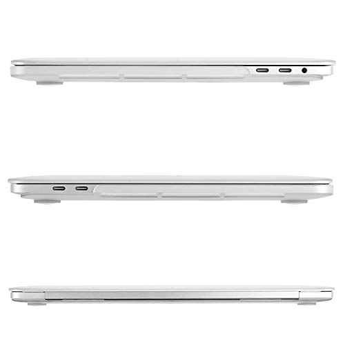 MOSISO Funda Dura Compatible con 2019 2018 2017 2016 MacBook Pro 13 USB-C A2159 A1989 A1706 A1708, Carcasa Plástico&Cubierta de Teclado de Color a Juego&Protector de Pantalla, Claro Heladas