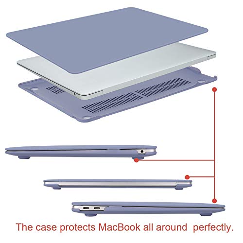 MOSISO Funda Dura Compatible con 2020 2019 2018 MacBook Air 13 Pulgadas A2179 A1932 con Pantalla Retina & Touch ID, Ultra Delgado Carcasa Rígida Protector de Plástico Cubierta, Gris Lavanda