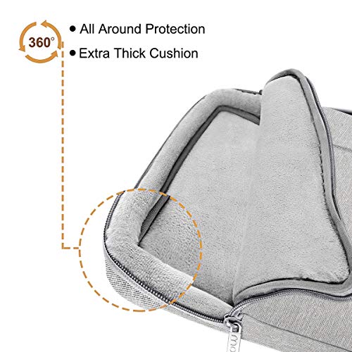 MOSISO Maletín Compatible con 2020-2018 MacBook Air 13 Retina A2179 A1932/MacBook Pro 13 A2251 A2289 A2159 A1989 A1706 A1708,Funda Blanda Protectora 360 Multifuncional Bolso con Correa de Carro, Gris