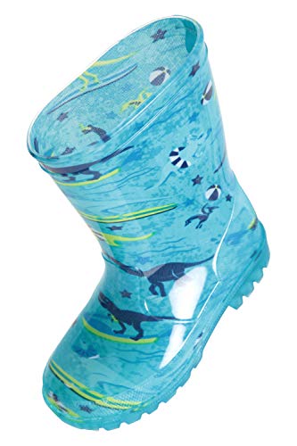Mountain Warehouse Botas de Agua Splash Junior con Luces parpadeantes para niños - Duraderas, de Limpieza fácil - La Suela se Ilumina - Botas de Agua Ideales Dinosaur 25.5