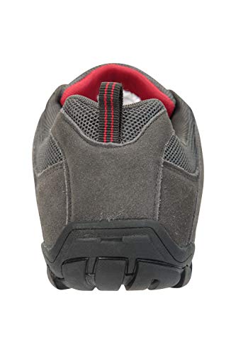 Mountain Warehouse Zapatos para Caminar al Aire Libre de Hombre - Parte Superior de Gamuza y Malla, Plantilla de EVA Acolchada, Suela de Goma - para Senderismo, Viajes Gris Oscuro 41