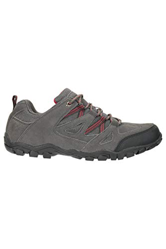 Mountain Warehouse Zapatos para Caminar al Aire Libre de Hombre - Parte Superior de Gamuza y Malla, Plantilla de EVA Acolchada, Suela de Goma - para Senderismo, Viajes Gris Oscuro 41