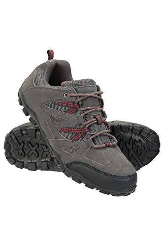 Mountain Warehouse Zapatos para Caminar al Aire Libre de Hombre - Parte Superior de Gamuza y Malla, Plantilla de EVA Acolchada, Suela de Goma - para Senderismo, Viajes Gris Oscuro 41