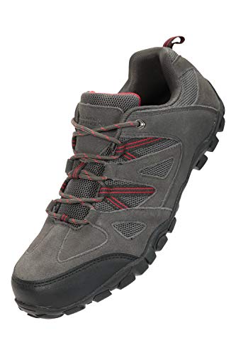 Mountain Warehouse Zapatos para Caminar al Aire Libre de Hombre - Parte Superior de Gamuza y Malla, Plantilla de EVA Acolchada, Suela de Goma - para Senderismo, Viajes Gris Oscuro 41