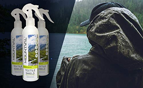 Mountval Textile Shield es un impermeabilizante en Aerosol para Clima húmedo y Prendas de Senderismo, Olor Agradable, Funciona con Gore-Tex, Libre de solvents, Transparente (Neutral), 300.00 ml