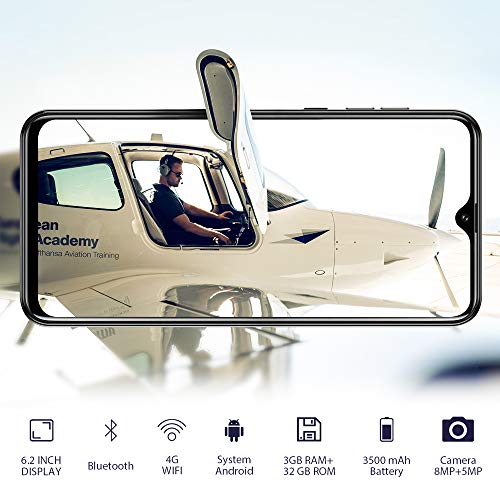 Moviles 4G, Moviles Libres 3GB/32GB - Pantalla 6.2" - Dual SIM - Dual Cameras (Rojo)