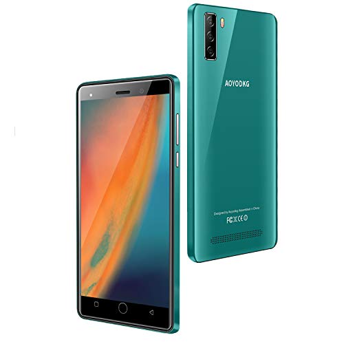 Moviles Libres 4G, 16GB ROM Android 9.0 5MP+8MP, 5.0 Pulgadas Smartphone Libre Dual SIM, 3400mAh Quad Core Face ID Moviles Buenos (2 x Micro SIM +1 MicroSD- Verde
