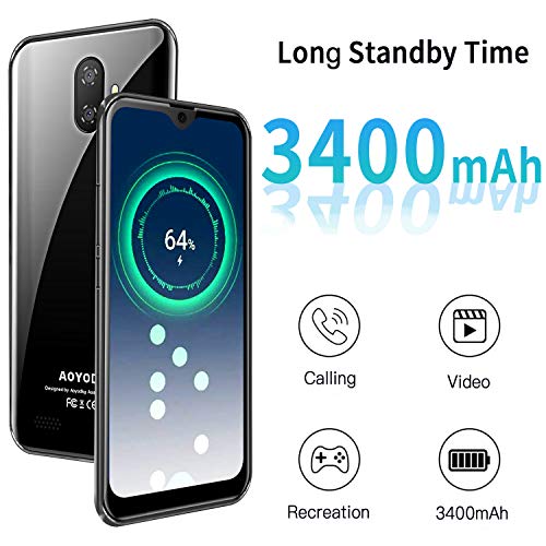 Moviles Libres 4G LTE,3GO RAM+32GO ROM,Android 9.0 Google Certificación GMS,5.5 Pulgadas Smartphone Libre Dual SIM, 3400mAh Quad Core Moviles Buenos (2 x Micro SIM +1 MicroSD)