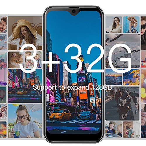 Moviles Libres 4G LTE,3GO RAM+32GO ROM,Android 9.0 Google Certificación GMS,5.5 Pulgadas Smartphone Libre Dual SIM, 3400mAh Quad Core Moviles Buenos (2 x Micro SIM +1 MicroSD)