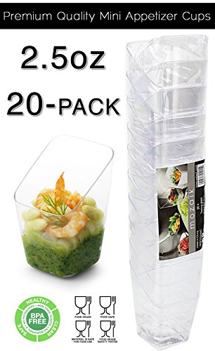 MOZAIK 20 plástico transparente Mini Copas de degustación