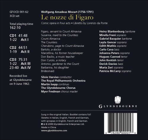 Mozart: Las Bodas De Figaro / Blankenburg, Freni, Bacquier, Gencer, Mathis / Varviso