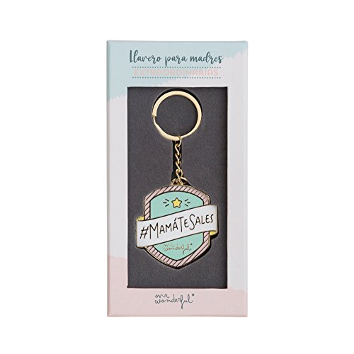 Mr. Wonderful Llavero Mamátesales, Metal, Verde, 5x4.9x0.2 cm