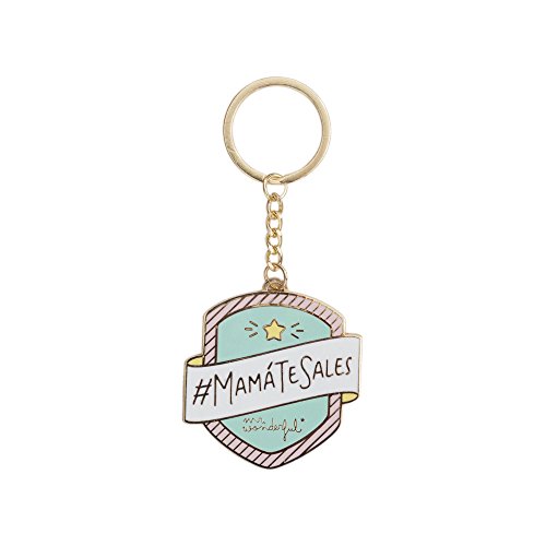 Mr. Wonderful Llavero Mamátesales, Metal, Verde, 5x4.9x0.2 cm