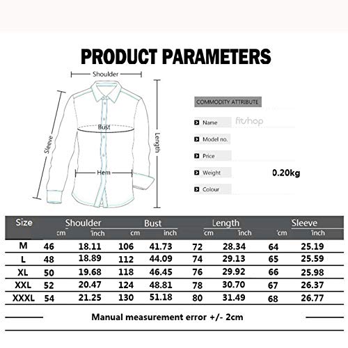 Mr.BaoLong & Miss.GOCamisa De Gran Tamaño para Hombre Camisa De Vestir De Manga Larga Estampada para Hombre Camisa De Rebeca De Color Sólido con Personalidad De Moda para Hombre Talla Grande