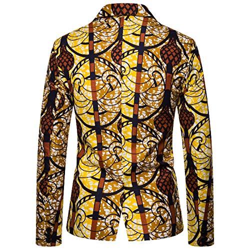 Mr.BaoLong&Miss.GO Chaqueta De Traje Estampada A La Moda para Hombre Chaqueta De Traje para Hombre Estilo Chaqueta De Traje De Un Solo Pecho con Estampado Característico
