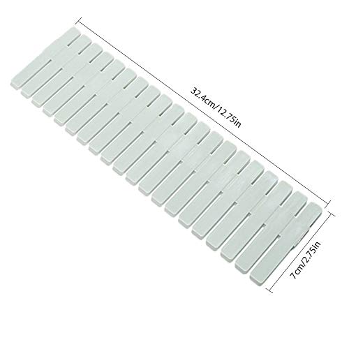 mreechan divisores de cajones,divisores de Compartimiento de Rejilla de cajones,plástico Organizador de cajones,16 Piezas de divisores Verdes,Ajustables,Calcetines,Ropa Interior,Utensilios de Oficina
