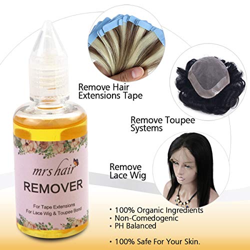 MRS HAIR Remover Liquido para Quitar Extensiones Adhesivas Remover Solvement for Tape in Hair Extension, Lace Front Peluca, Remover for Tape in Hair Extension 38ml