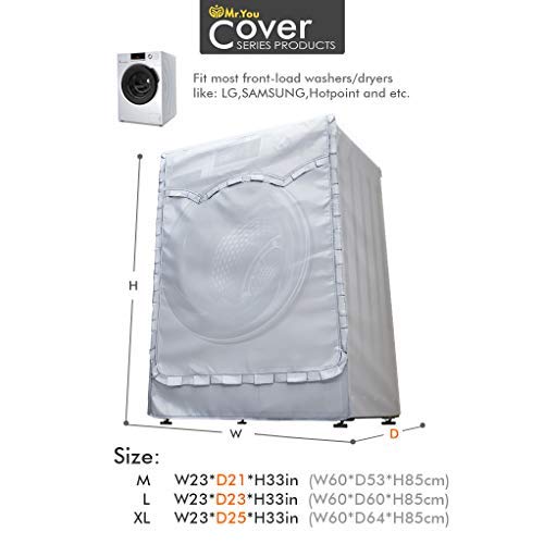 Mr.You Cubierta de la Lavadora Cubierta a Prueba de Polvo para Lavadora y Secadora Delantera Más Terciopelo（60x60x85cm，Gamuza）