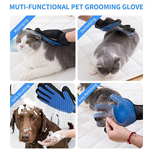 MS.DEAR Cepillo Perro Quitapelos Gato, Guante de Mascotas, Peine Rascador Quitapelos Mascotas Reutilizables, Removedor de Pelaje para Perro Gato Mascotas Masaje Grooming Herramientas