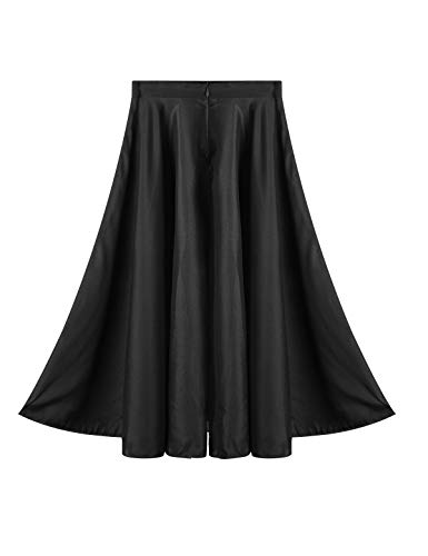 MSemis Faldas Flamencas Largas para Niñas Chicas Faldas Casuales Flamenco Danza Sevillana Ropa Bailarina Práctica de Baile Moderno Negro 8 Años