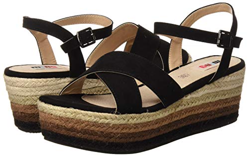 MTNG 50740, Sandalias con Plataforma para Mujer, Negro (Antil Negro C35442), 41 EU