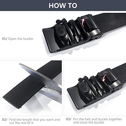 MUCO Cinturón de cuero para hombres,Sencillo y clásico, con hebilla automática